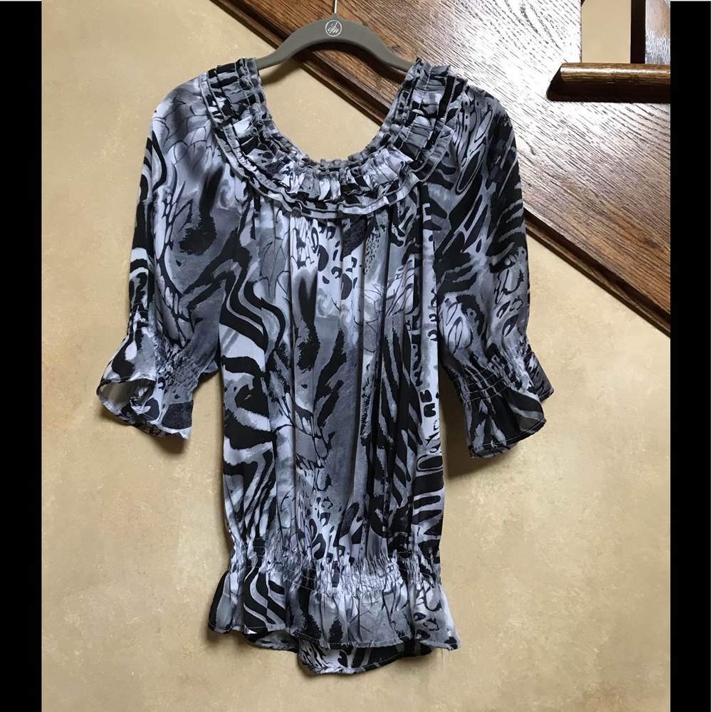 Silky leopard print top